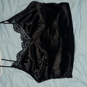 Shein velvet /  velour lace crop tank top